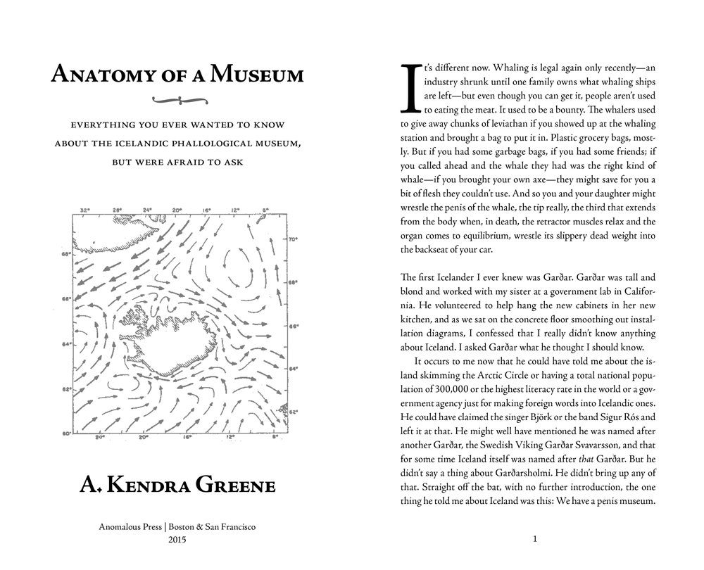 Anatomy of a Museum - Or - Everything You Ever Wanted To Know About The Icelandic Phallological Museum, But Were Afraid To Ask by Kendra Greene of Greene Ink Press