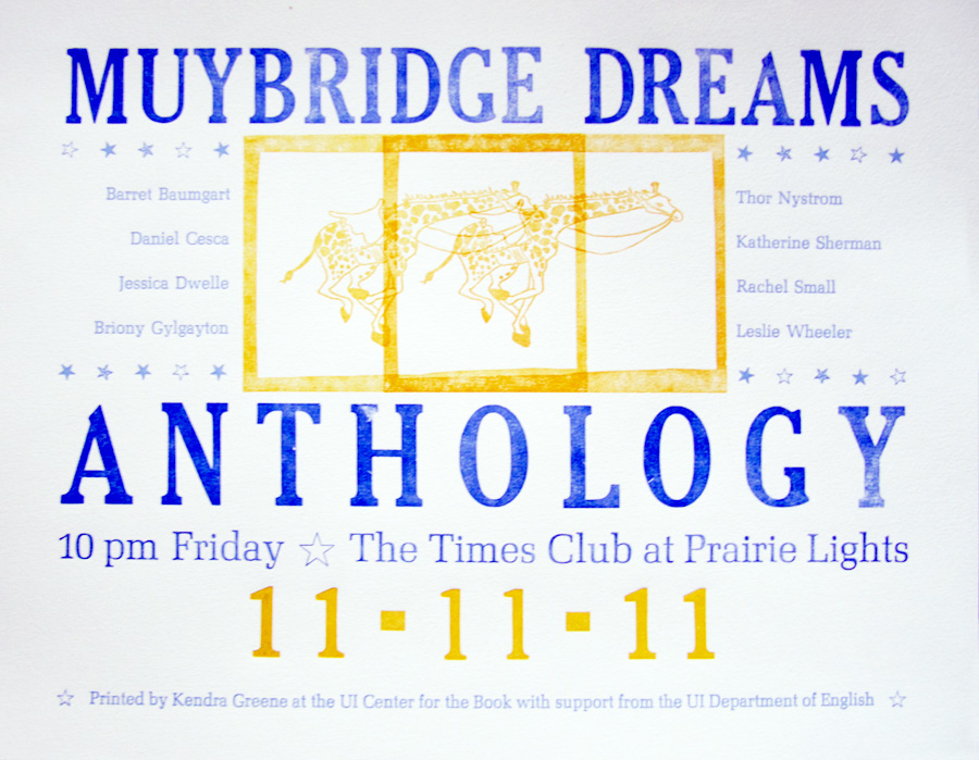 Muybridge Dreams Anthology Poster by Kendra Greene of Greene Ink Press